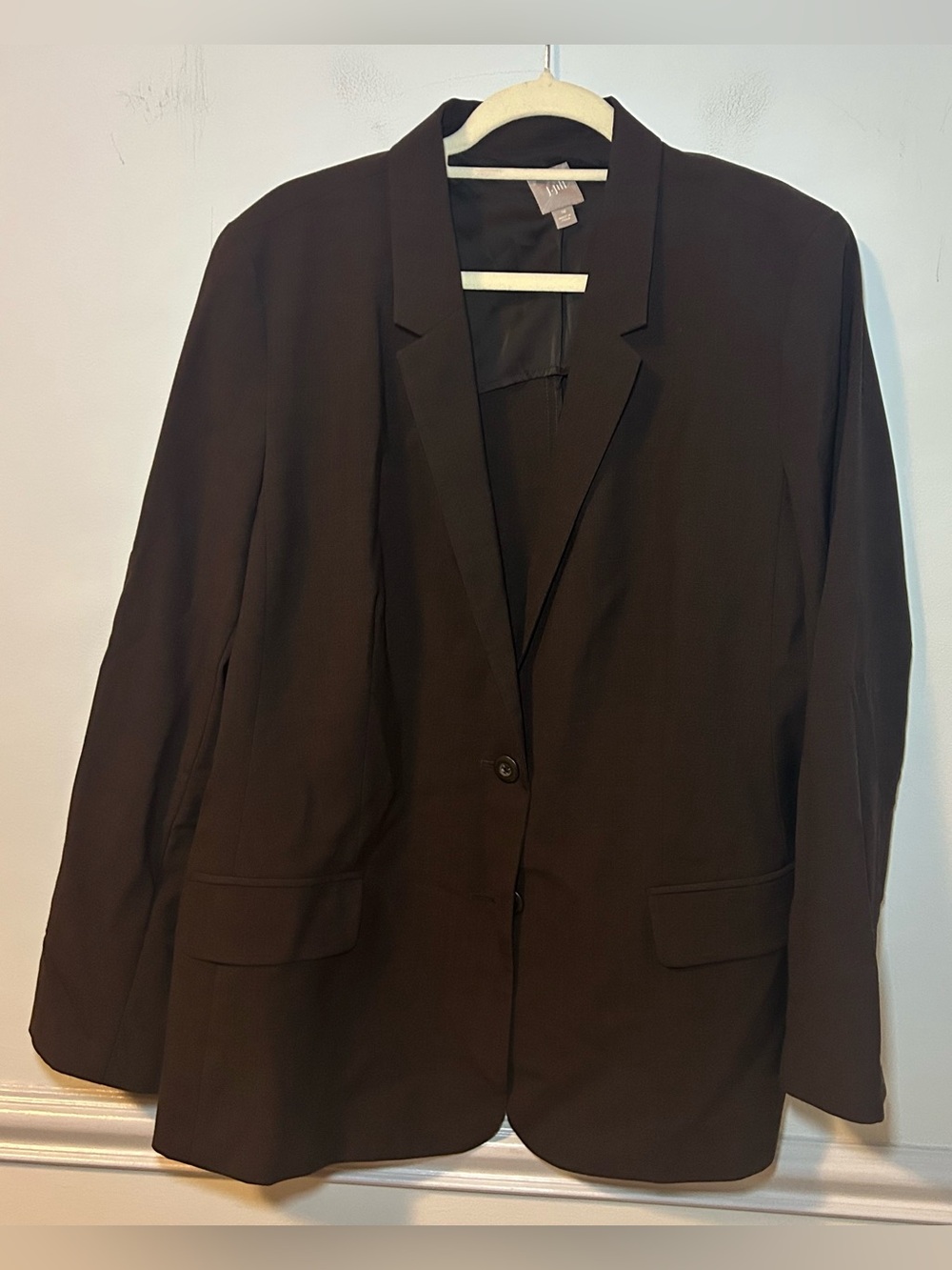 J. Jill Dark Brown 100% Wool Button Up Blazer Size 18